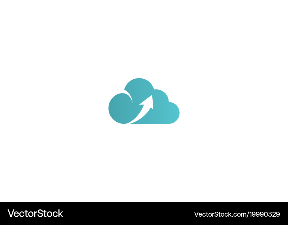 Cloud upload technology logo vector image