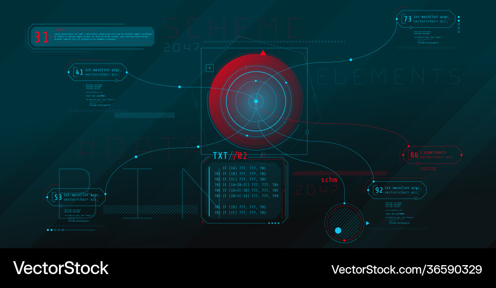 Composition Computer hud Schnittstelle mit Code Composition Computer hud Schnittstelle mit Code vektorbild