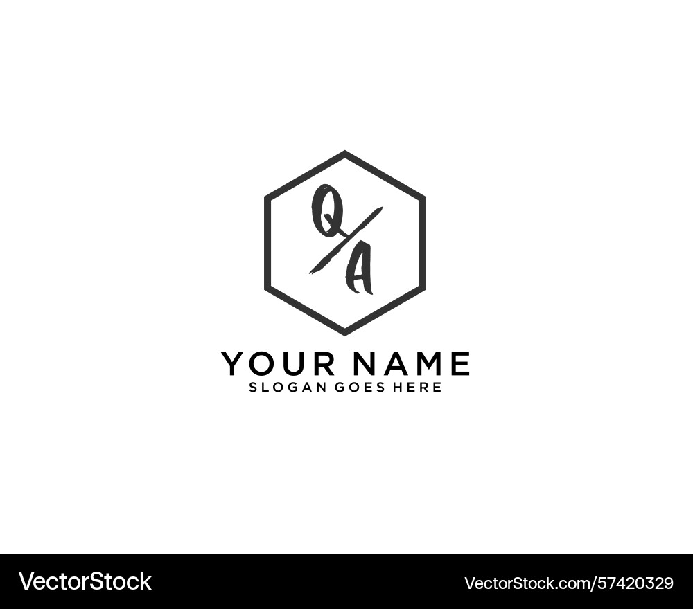 Creative handwritten qa initial logos Vector Image