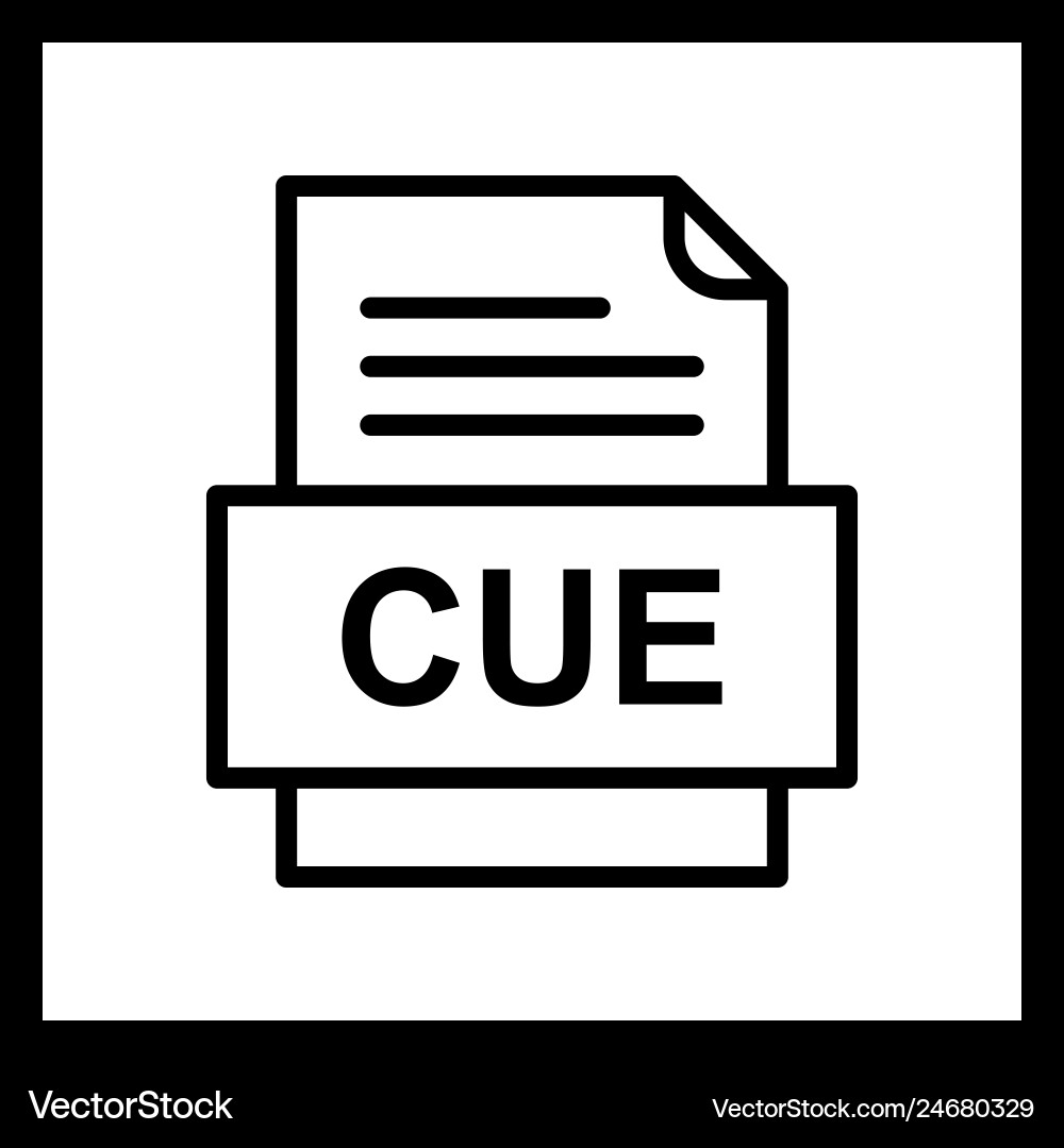 Cue file document icon vector image