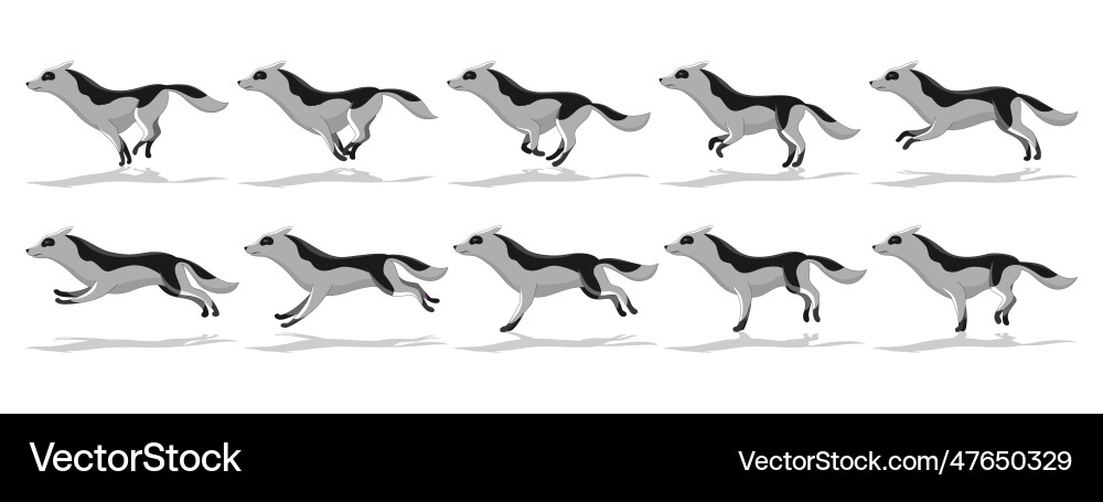 Dog Running Animation - Dynamic Motion vector image
