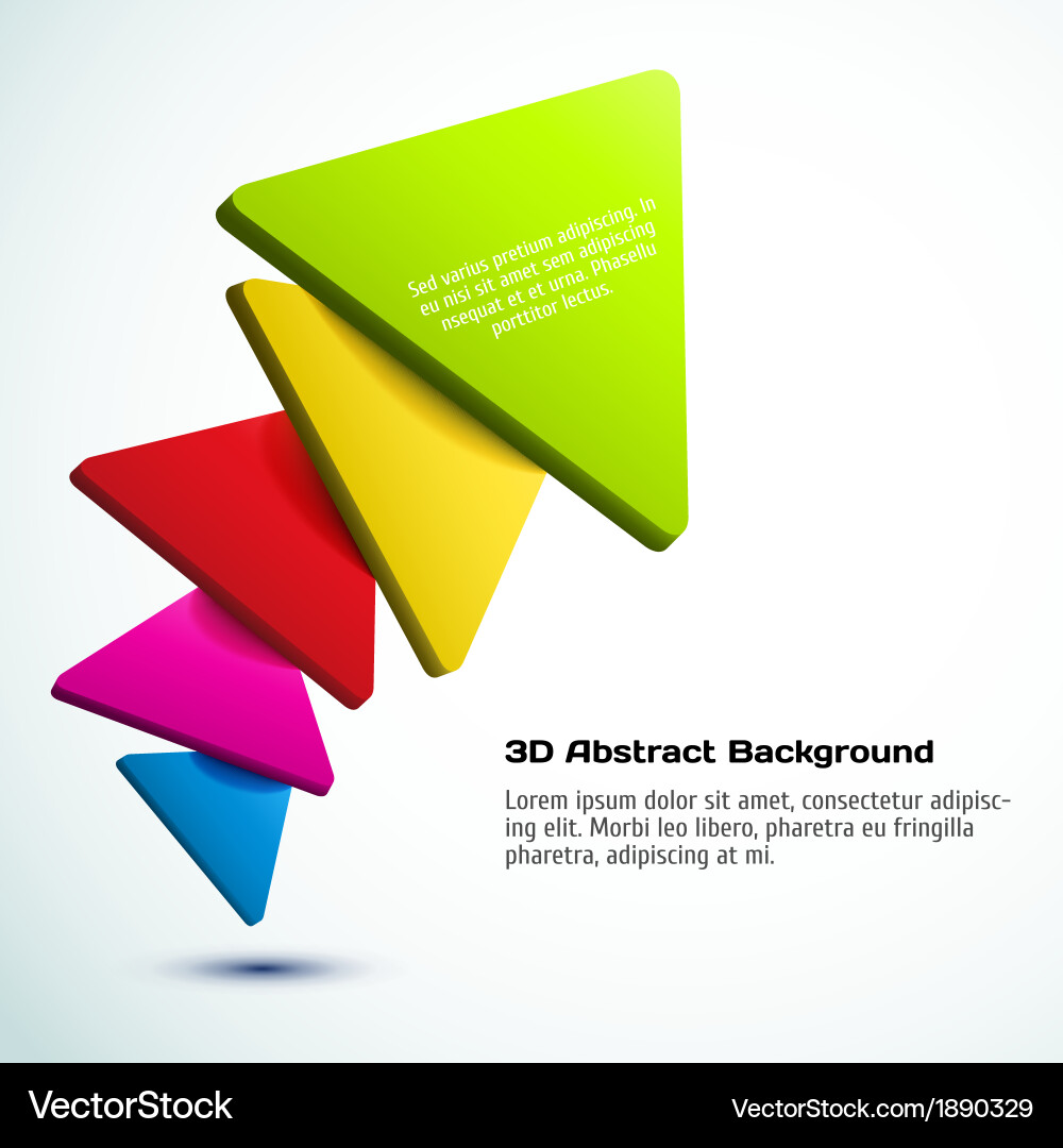 Dynamic 3D Triangle Background vector image