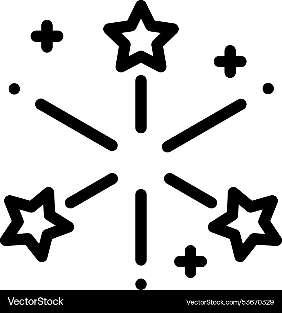 Fireworks icon thin linear style design isolated Fireworks icon thin linear style design isolated vector image
