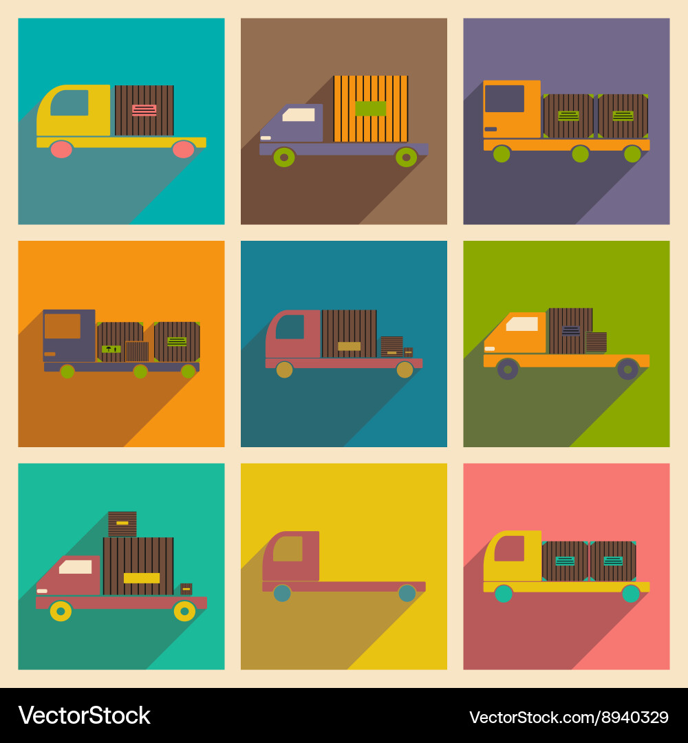 Flat with shadow concept and mobile application vector image