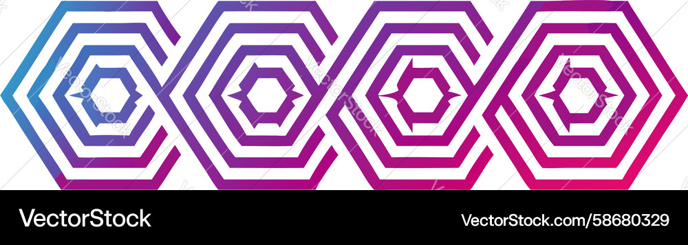 Geometric hexagonal interlocking pattern vibrant Vector Image