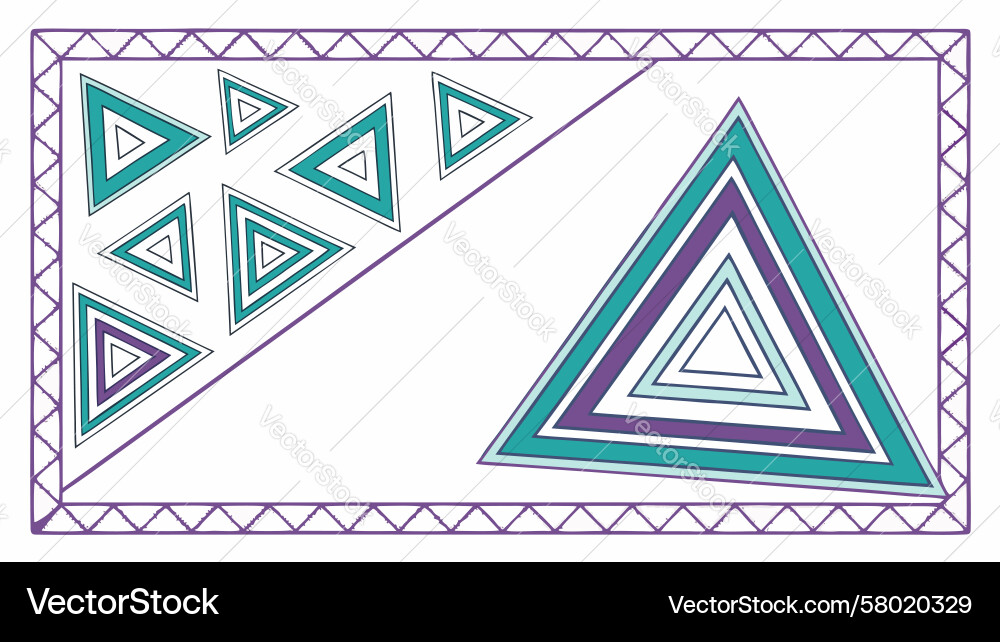 Geometric Triangular Pattern in a Frame Vector Image