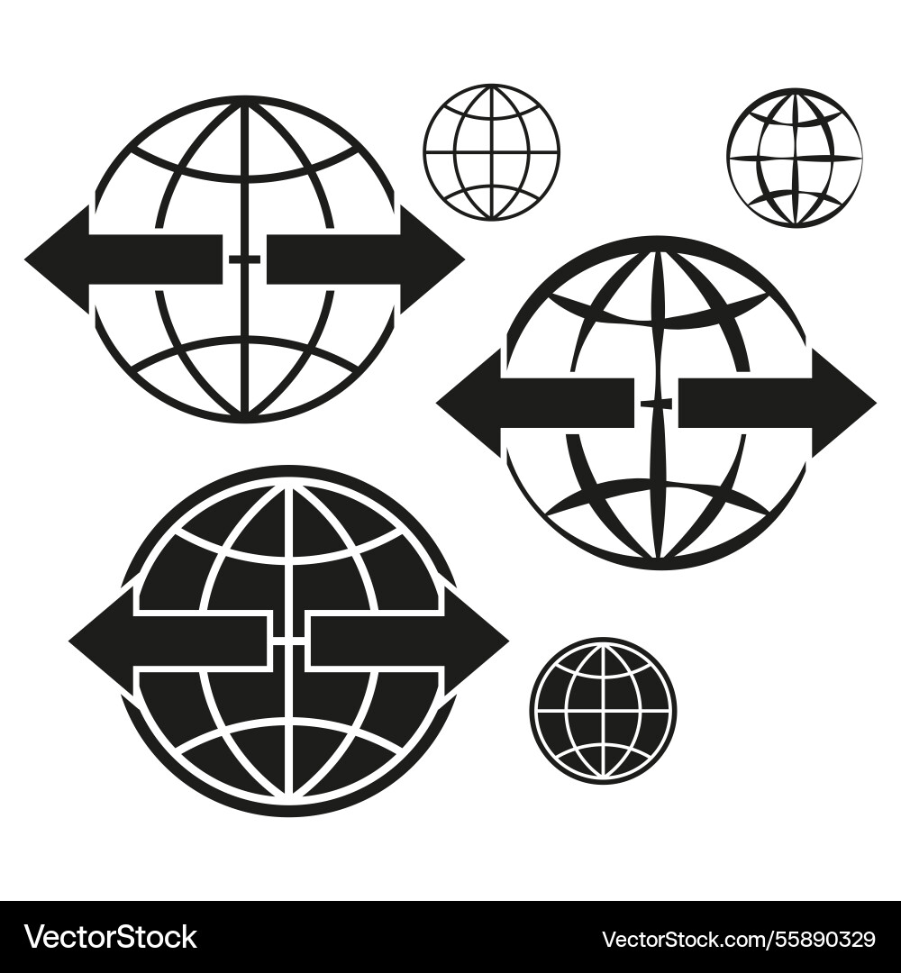 Globe network icon internet connection symbol Globe network icon internet connection symbol Vector Image