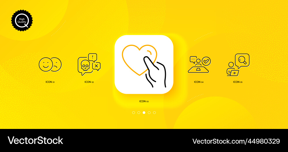 Inspect like and cyber attack minimal line icons Inspect like and cyber attack minimal line icons vector image