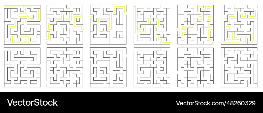 Maze or puzzle design game find the path Maze or puzzle design game find the path vector image