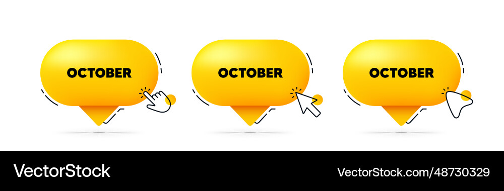 October month icon event schedule oct date click October month icon event schedule oct date click vector image