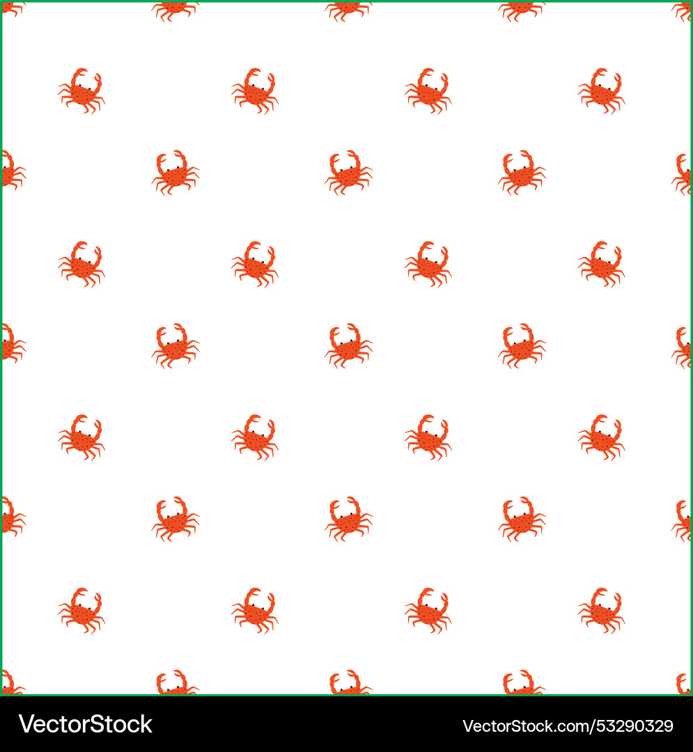 Red crab abstract seamless pattern design vector image