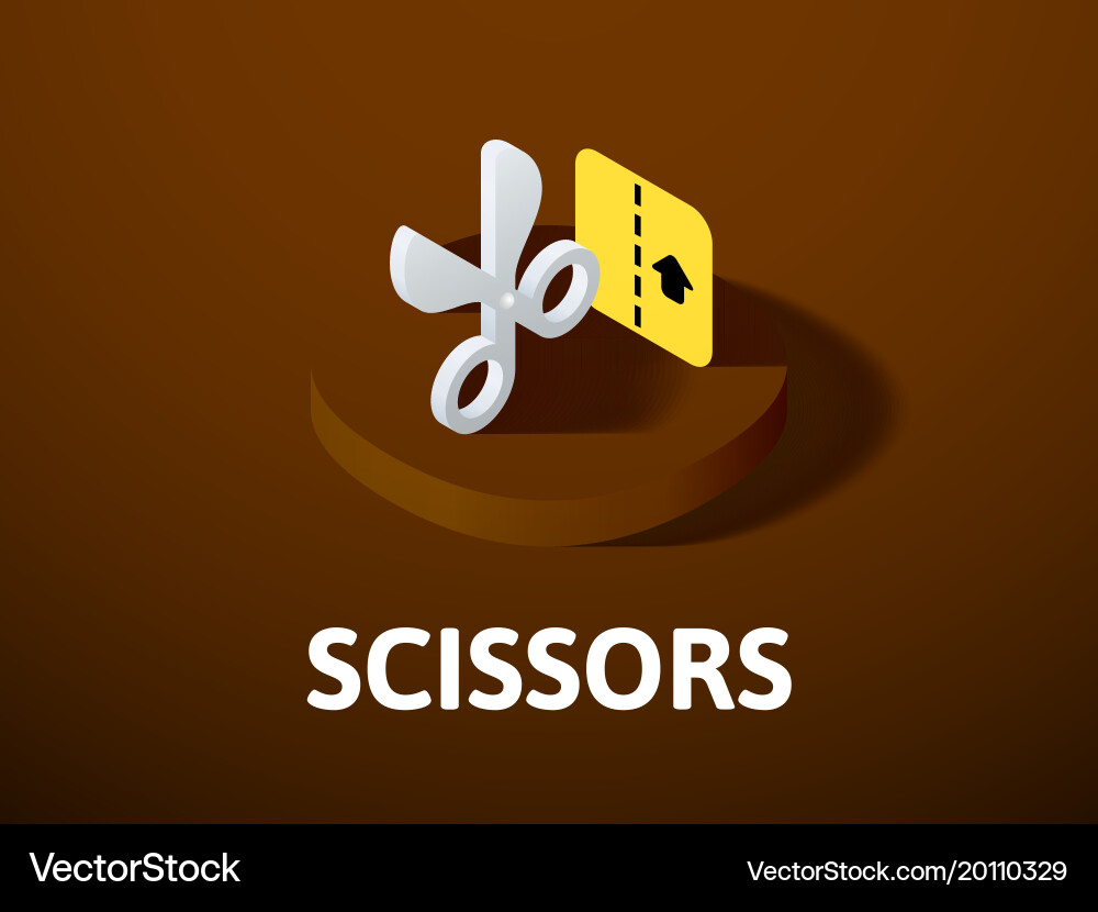 Scissors isometric icon isolated on color Vector Image