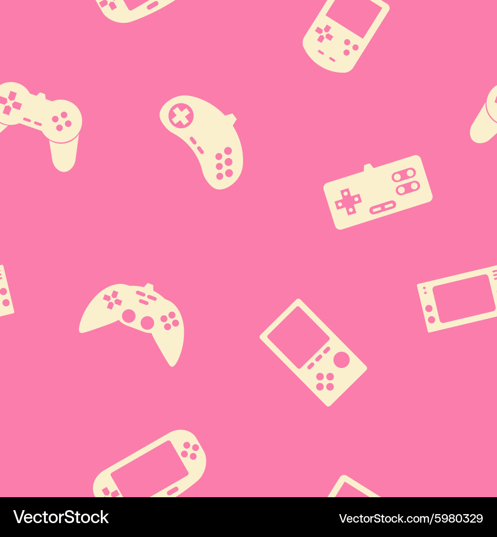 Seamless background with game consoles Vector Image