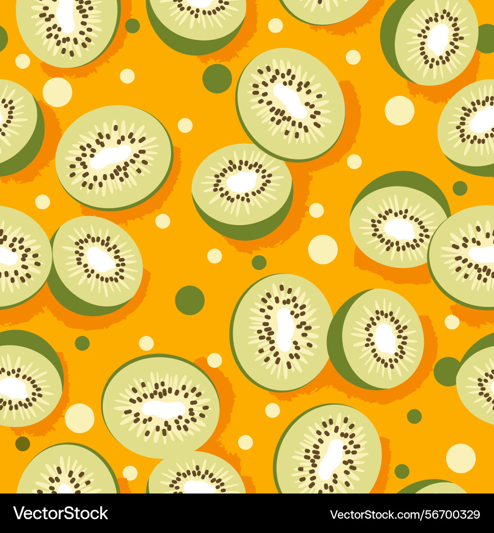 Seamless pattern with kiwi slices Vector Image