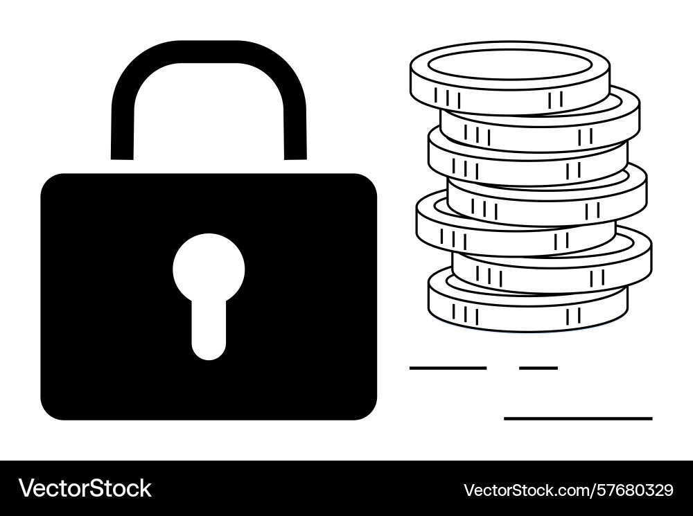 Security and finance concept with lock stack Security and finance concept with lock stack vector image