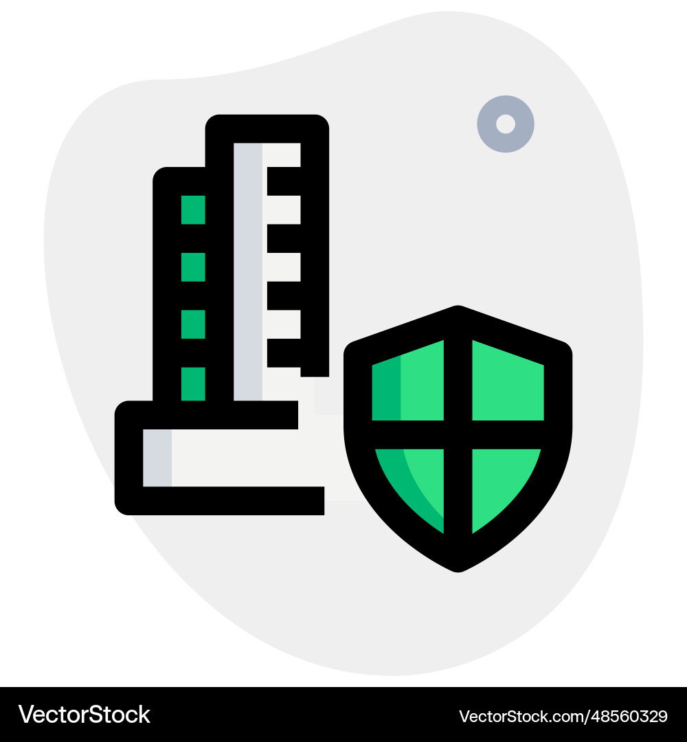 Security measures enabled around the building vector image