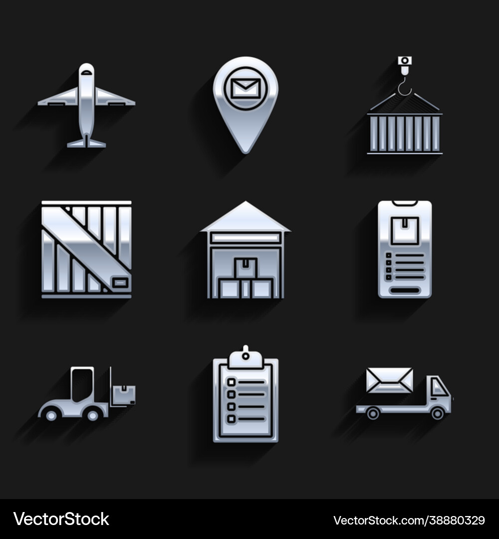Set warehouse verification delivery list Vector Image