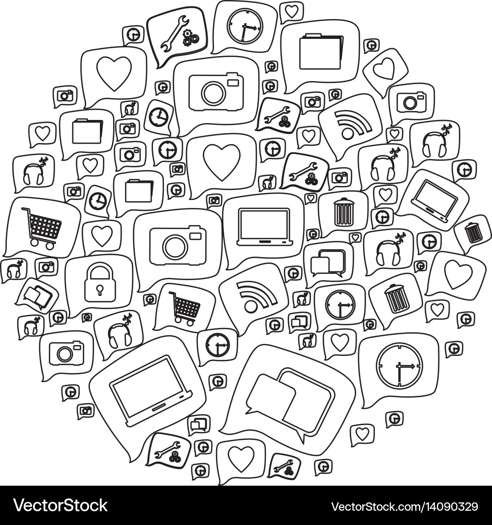 Silhouette circular shape pattern formed vector image