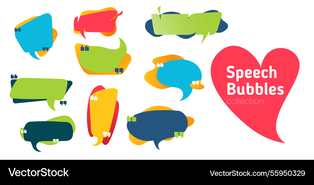 Speech bubbles set collection of different Vector Image