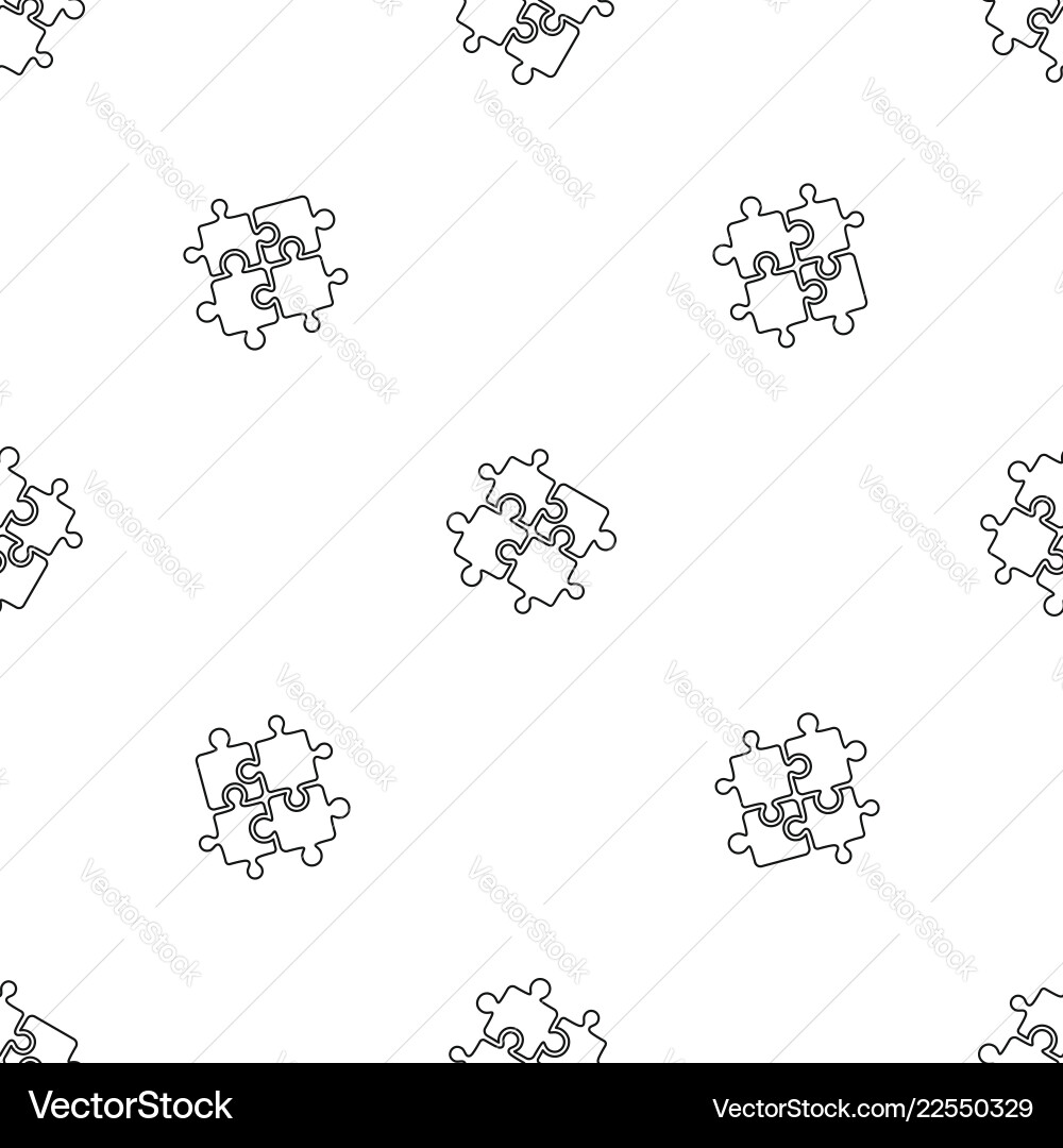 Teamwork solution puzzle pattern seamless vector image
