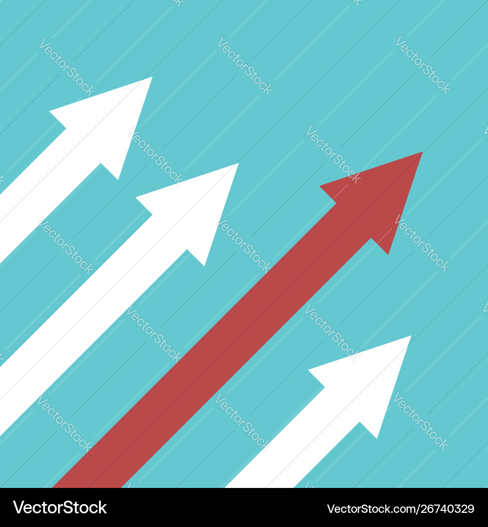 Unique red diagonal arrow Unique red diagonal arrow vector image