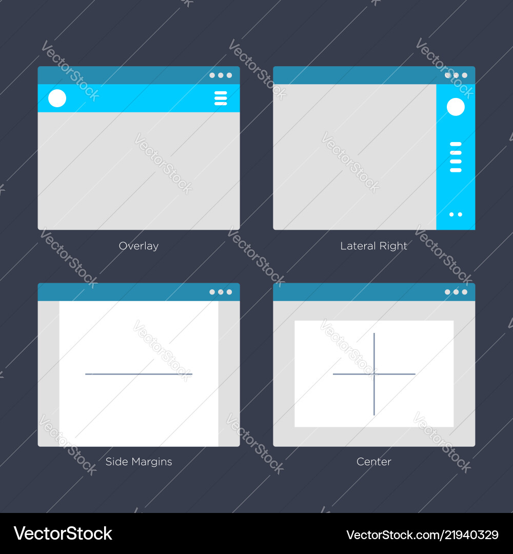 Website wireframe layouts ui kits for site map Vector Image