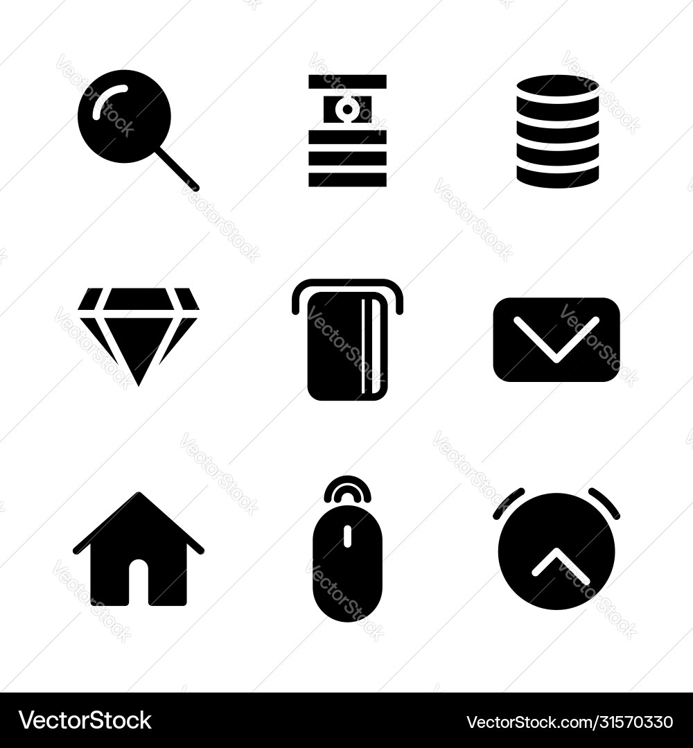 Basic user interface icon set glyph include eyes Basic user interface icon set glyph include eyes vector image