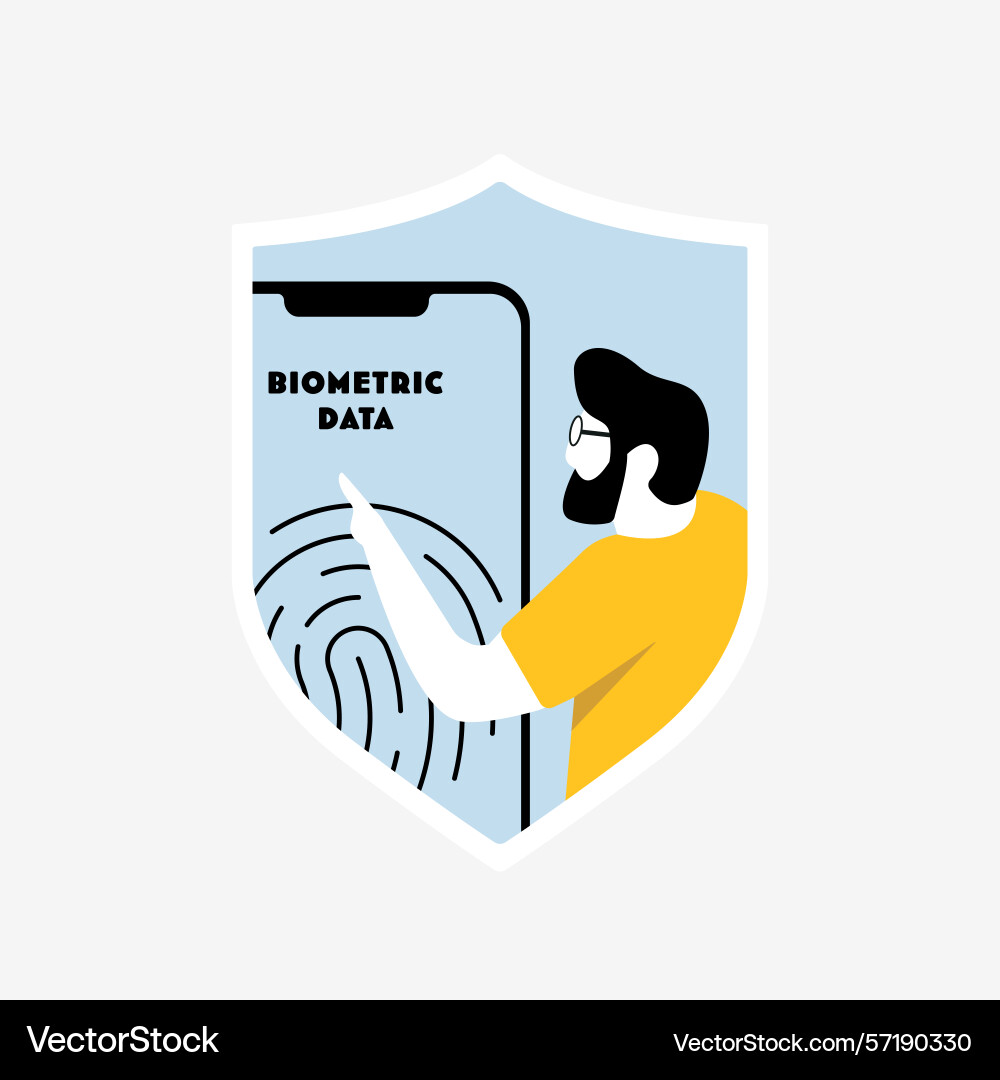 Biometric data security with fingerprint Biometric data security with fingerprint vector image