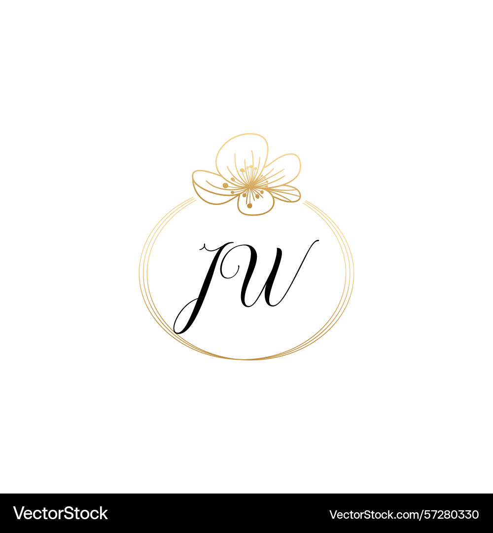 Botanical monogram logos with initial jw Botanical monogram logos with initial jw Vector Image