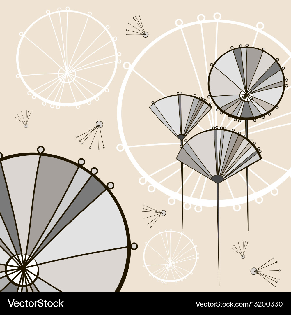 Card with dandelions abstract print vector image