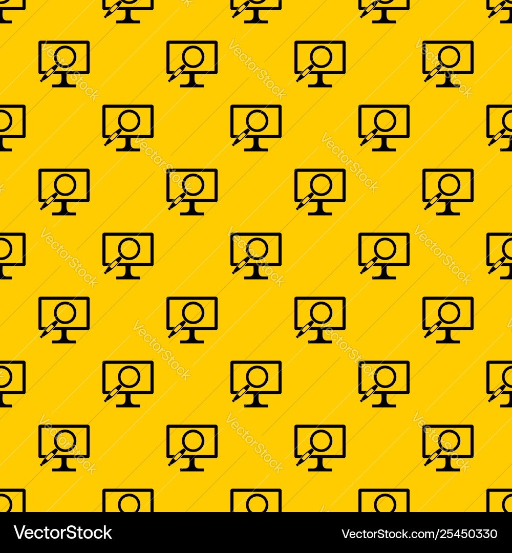 Computer monitor magnifying glass pattern Computer monitor magnifying glass pattern vector image