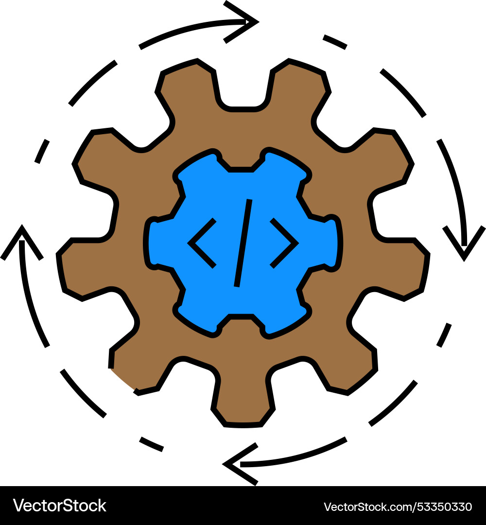 Continuous integration software icon color Continuous integration software icon color vector image