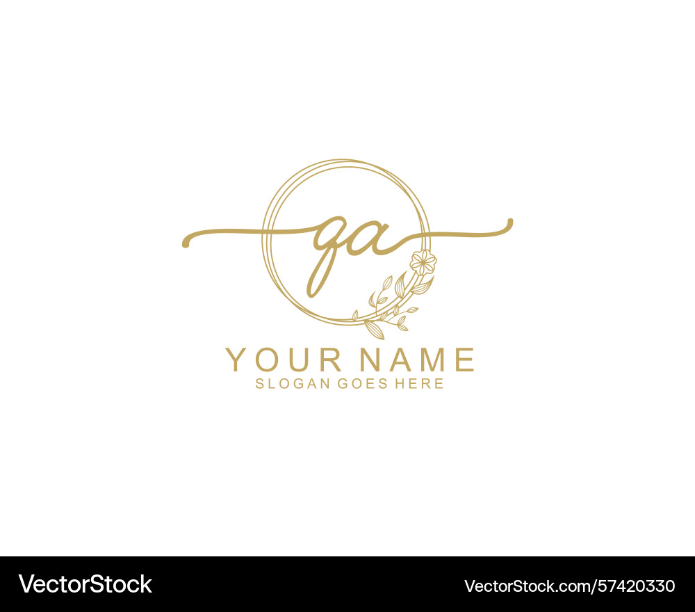 Creative handwritten qa initial logos Creative handwritten qa initial logos Vector Image