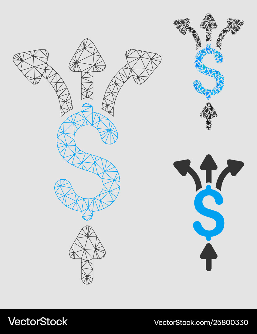 Divide payments mesh network model Vector Image