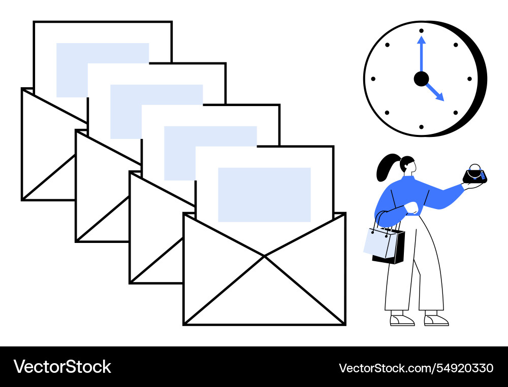 Efficient email management and time optimization vector image