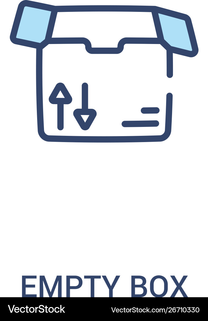 Empty box concept 2 colored icon simple line Empty box concept 2 colored icon simple line vector image