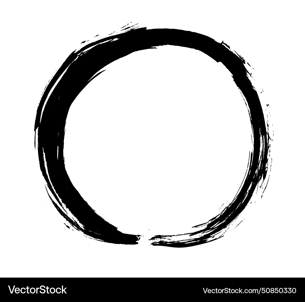 Enso zen black circle round ink brush stroke Enso zen black circle round ink brush stroke vector image