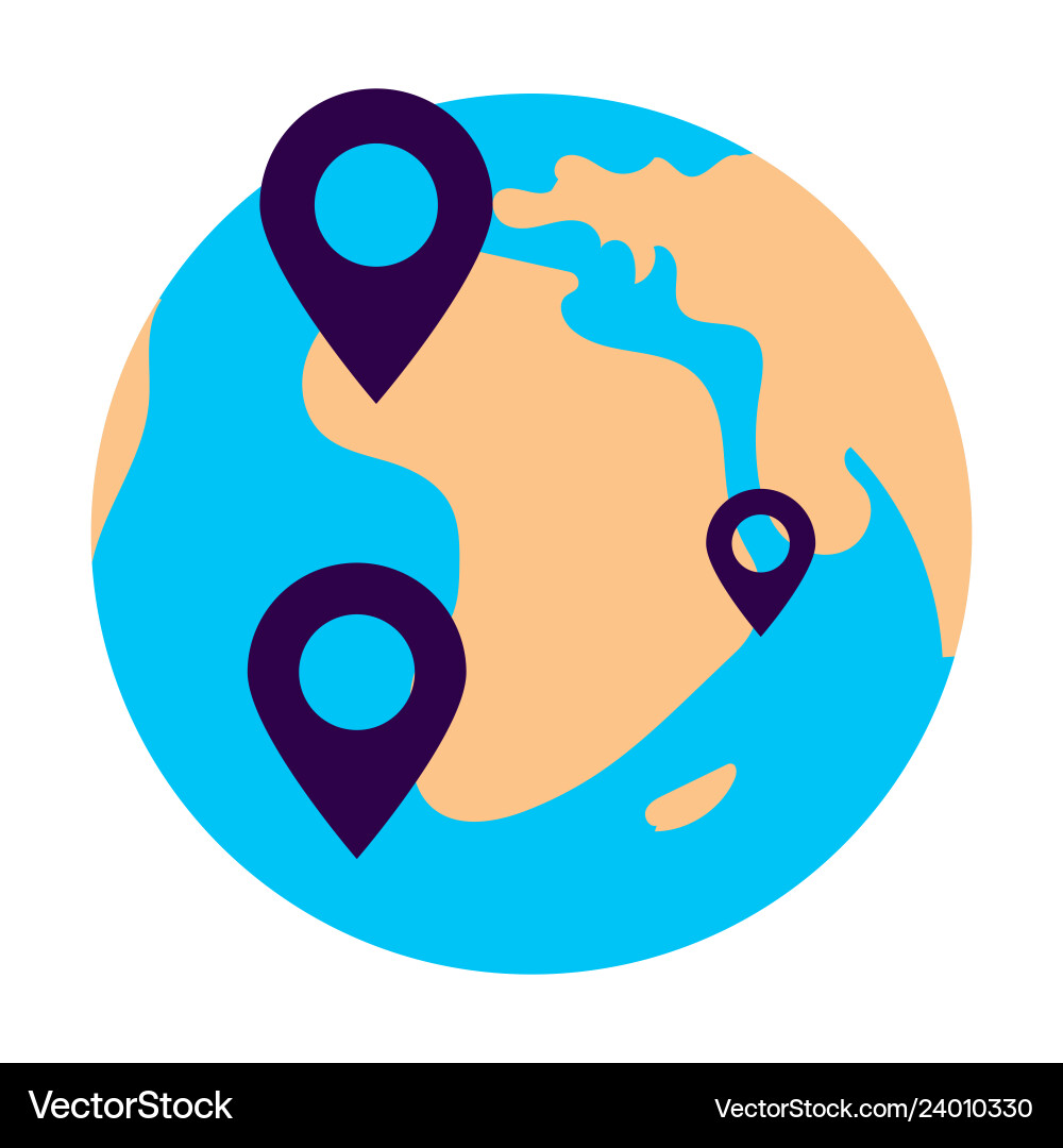 Geo location targeting with gps positioning Geo location targeting with gps positioning vector image