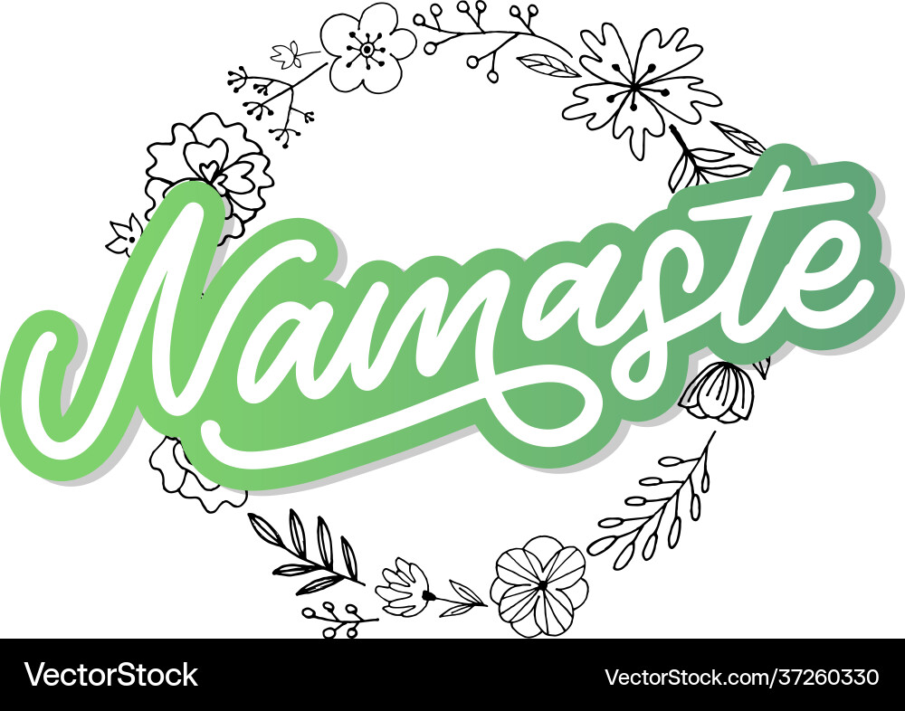 Hand gezeichnet Namaste Schriftzug indischen Gruß Hand gezeichnet Namaste Schriftzug indischen Gruß vektorbild