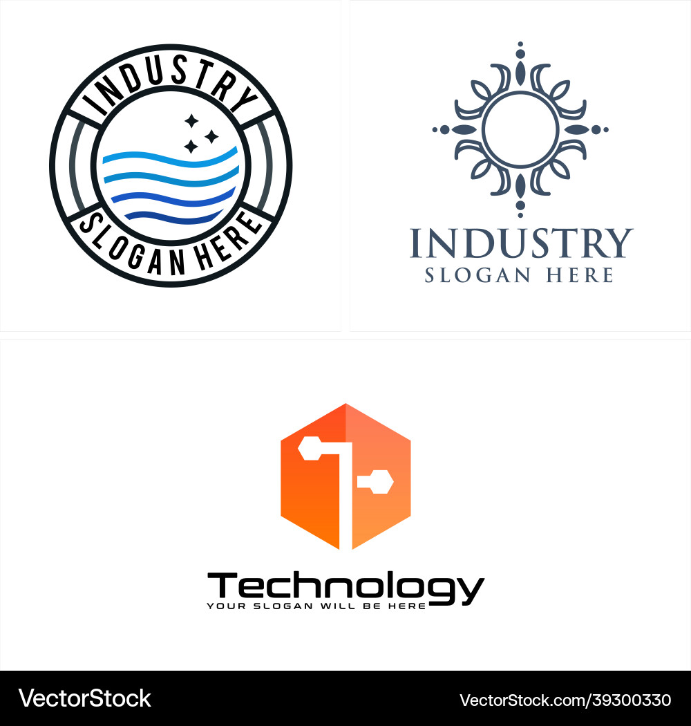 Industry technology logo design Industry technology logo design Vector Image