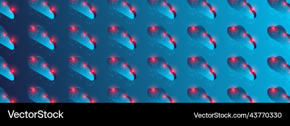 Isometric cloud simple pattern Isometric cloud simple pattern Vector Image