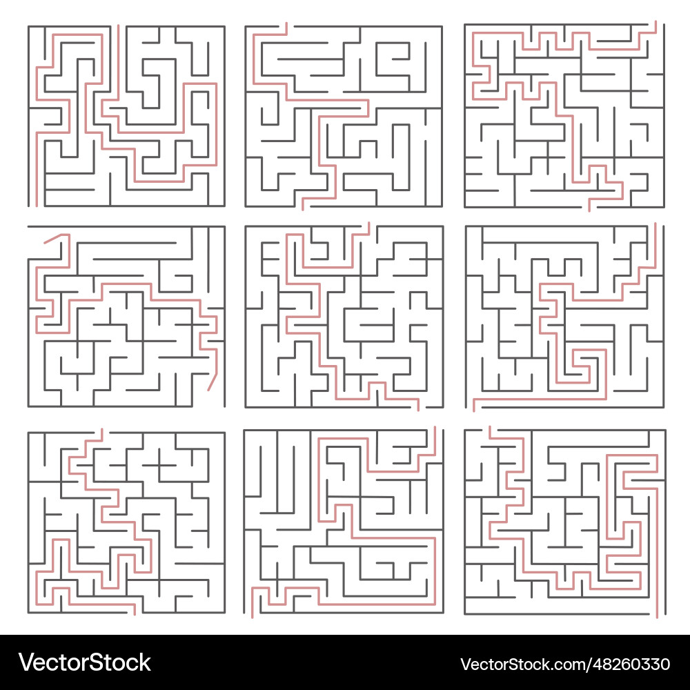 Labyrinth with entrance and exit a game Labyrinth with entrance and exit a game vector image