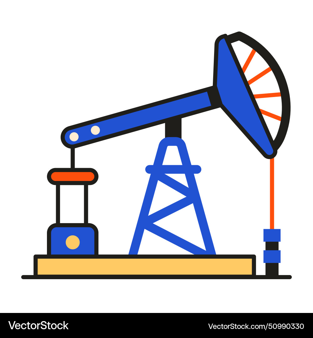 Land gas and oil rig drilling icon Royalty Free Vector Image