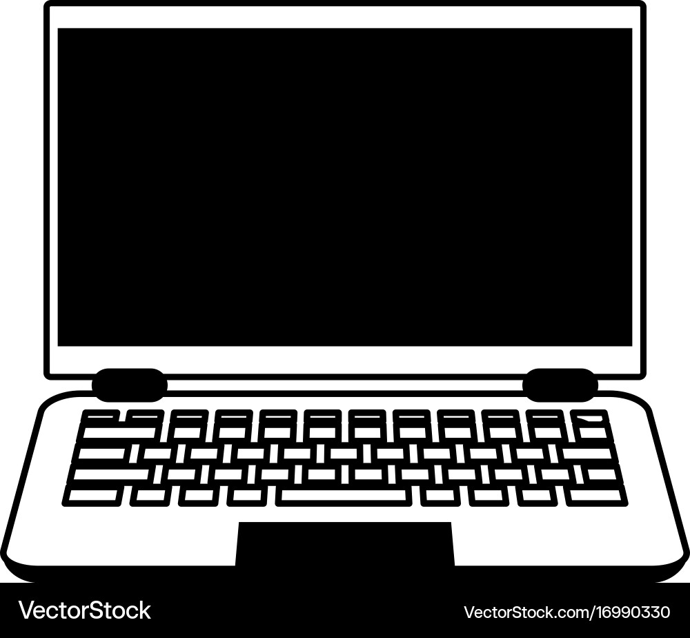 Laptop computer frontview icon image vector image
