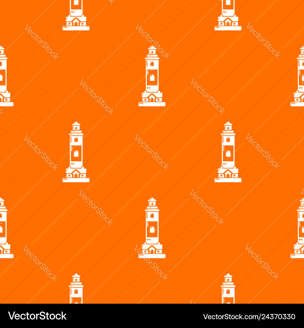 Lighthouse pattern orange Lighthouse pattern orange vector image