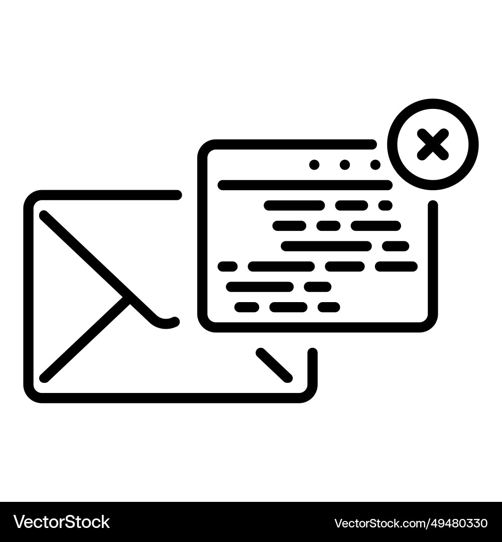 Line style icon design of email with notification Vector Image
