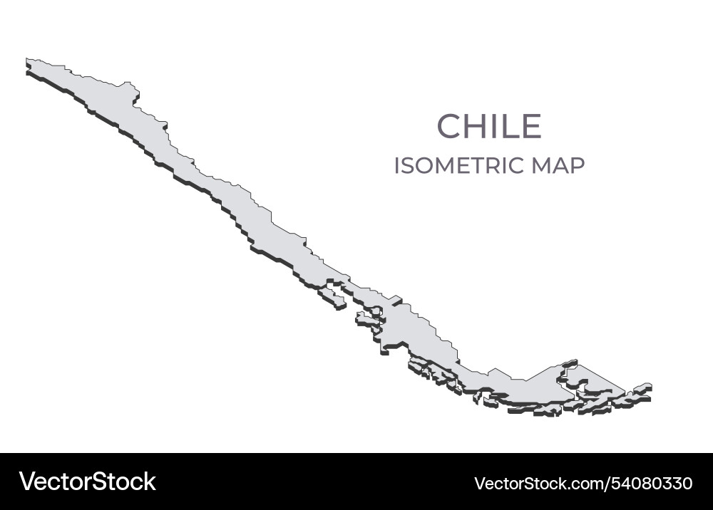 Map of the chile in simple isometric form vector image