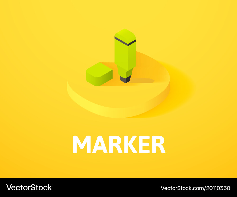 Marker isometric icon isolated on color Vector Image