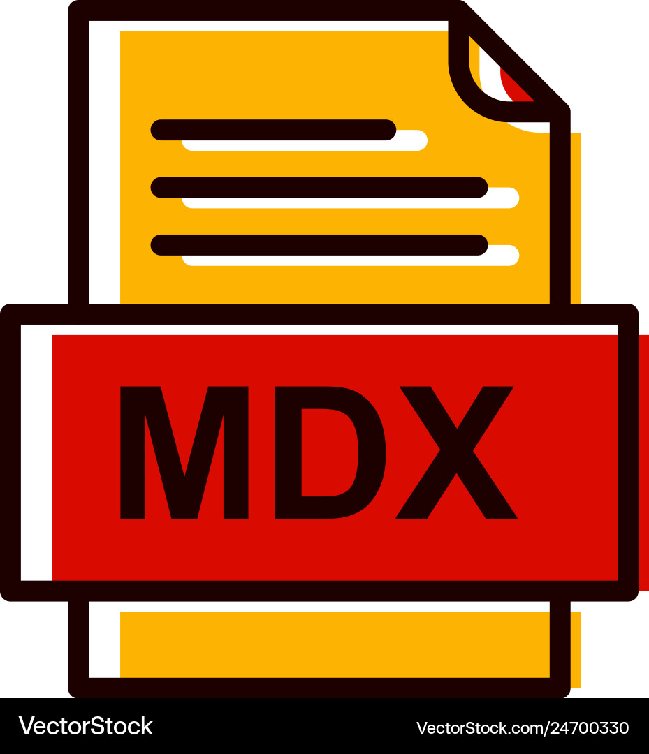 Mdx file document icon vector image