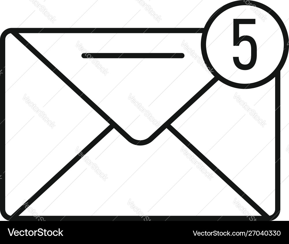 New mail inbox icon outline style New mail inbox icon outline style vector image
